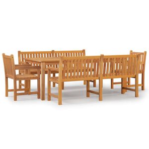 vidaXL 5 pcs conjunto de jantar p/ jardim madeira de teca maci&ccedil;a