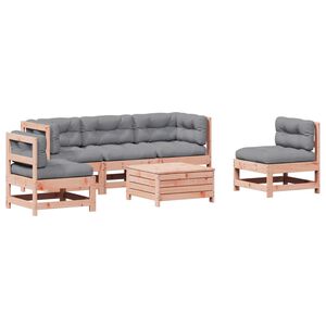 vidaXL 6 pcs conj. lounge jardim c/ almofad&otilde;es madeira douglas maci&ccedil;a
