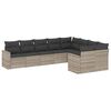 vidaXL 9 pcs conj. sof&aacute;s jardim com almofad&otilde;es vime PE cinzento-claro