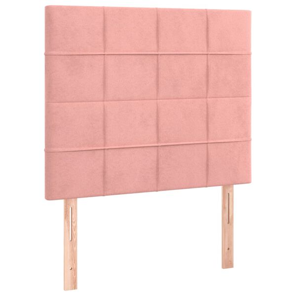 vidaXL Cabeceira Rosa 90x5x118/128 cm Veludo