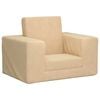 vidaXL Sof&aacute;-cama infantil pel&uacute;cia macia cor creme