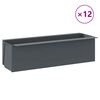 vidaXL Floreiras para paletes Euro 12 pcs 36x13,5x9,5 cm PP cinzento