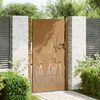 vidaXL Port&atilde;o de jardim 100x200 cm a&ccedil;o corten design erva