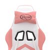 vidaXL Cadeira gaming girat&oacute;ria couro artificial branco e rosa