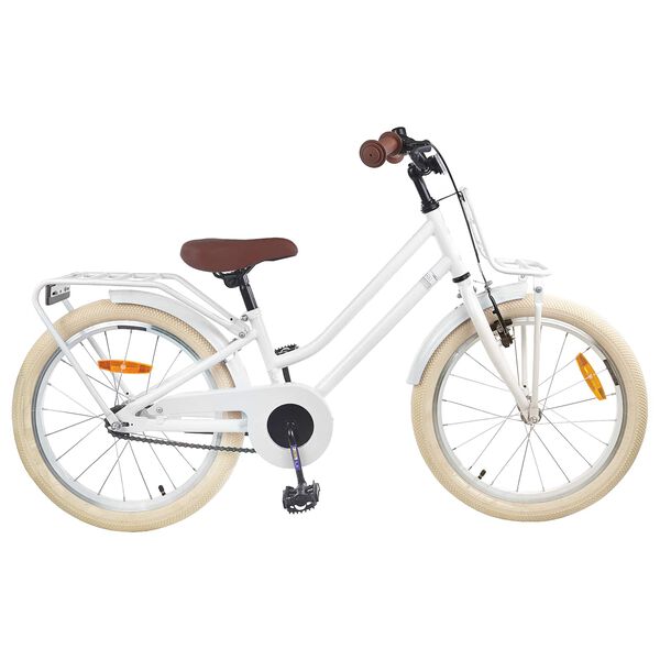 vidaXL Bicicleta Infantil 18 Polegadas para 5-7 anos Branco