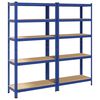 vidaXL Prateleiras de armazenamento de 5 camadas 2 pcs a&ccedil;o azul