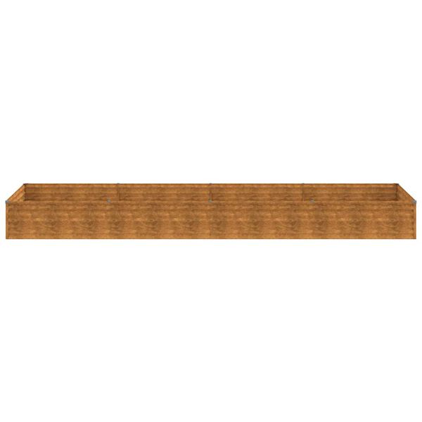 vidaXL Canteiro elevado de jardim 387x100x36 cm aço corten