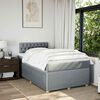 vidaXL Cama boxspring com colch&atilde;o 120x190 cm tecido cinzento-claro