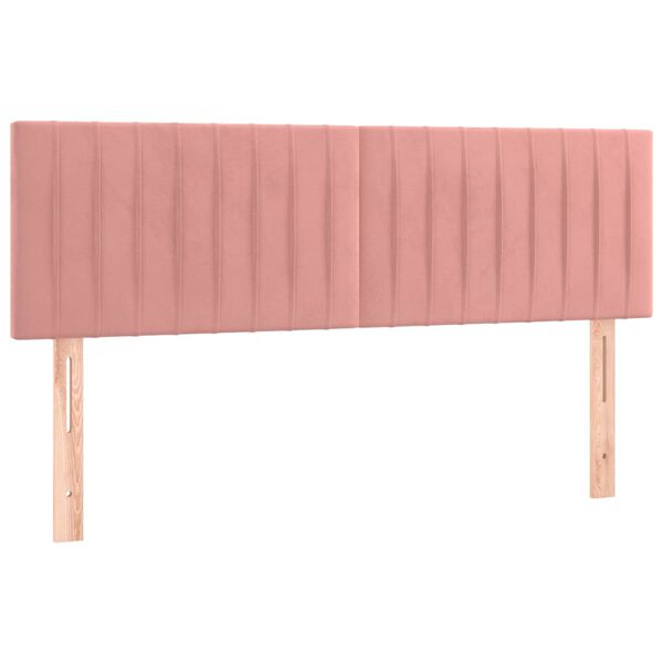 vidaXL Cabeceiras rosa 144x5x78/88 cm veludo