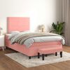 vidaXL Cama boxspring com colch&atilde;o 120x190 cm veludo rosa