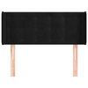 vidaXL Cabeceira de cama c/ abas veludo 83x16x78/88 cm preto