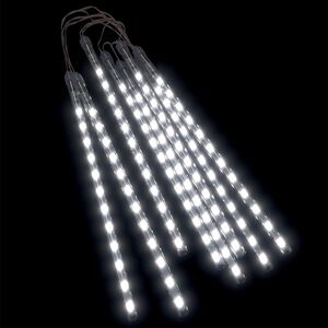 vidaXL Luzes meteoro 8 pcs 30 cm 192 luzes LED int./ext. branco frio