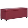 vidaXL Banco c/ comp. arruma&ccedil;&atilde;o 116 cm couro artificial vermelho tinto