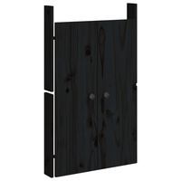 vidaXL Portas de cozinha para exterior 50x9x82 cm pinho maciço preto