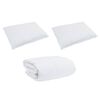 vidaXL Conjunto de Edredom com travesseiro 3 pcs Branco Pena de ganso