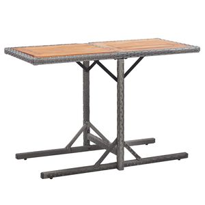 vidaXL Mesa de jardim vime PE e madeira ac&aacute;cia maci&ccedil;a antracite