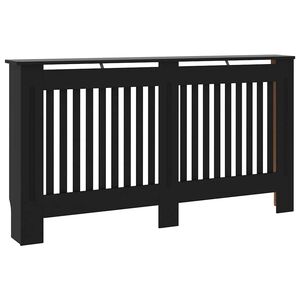 vidaXL Cobertura de radiador 152x19x81,5 cm derivados madeira preto