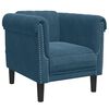 vidaXL Poltrona veludo azul