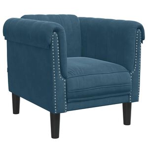 vidaXL Poltrona veludo azul