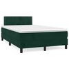 vidaXL Cama boxspring com colch&atilde;o 120x190 cm veludo verde-escuro
