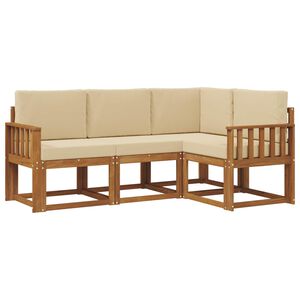 vidaXL Conjunto de Sof&aacute;s para Exterior 4 unid. Natural e Bege