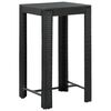 vidaXL 5 pcs conjunto de bar p/ jardim c/ almofad&otilde;es vime PE preto