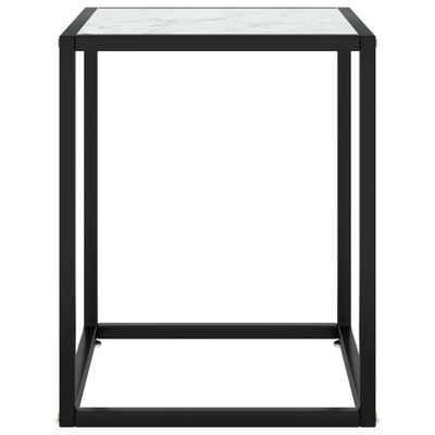 vidaXL Mesa de centro 40x40x50 cm preto com vidro marmorizado branco