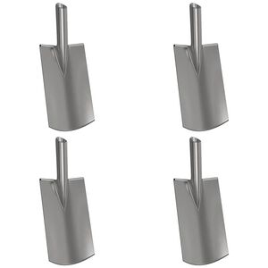 vidaXL Cabe&ccedil;a de P&aacute; 4 pcs Prateado 43 x 17 cm A&ccedil;o revestido a p&oacute;