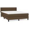 vidaXL Cama com molas/colch&atilde;o 140x190 cm tecido castanho-escuro