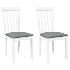 vidaXL Cadeiras de jantar com almofad&otilde;es 2 pcs madeira maci&ccedil;a branco