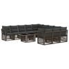 vidaXL Conjunto de Sof&aacute; de Jardim 12 unid. Cinzento vime PE