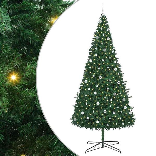 vidaXL Árvore de Natal com luzes decorativas de corda Verde 400 cm PVC