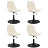 vidaXL Cadeiras de jantar giratórias 4 pcs veludo cor creme