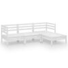 vidaXL 4 pcs conjunto lounge de jardim pinho maci&ccedil;o branco