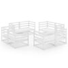 vidaXL 8 pcs conjunto lounge de jardim pinho maci&ccedil;o branco