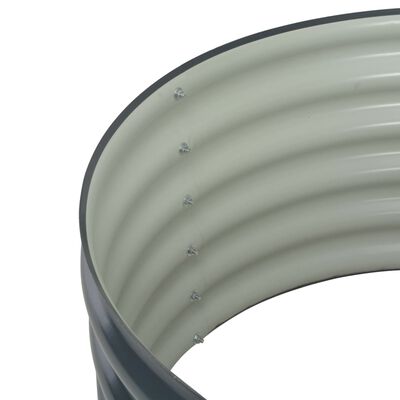 vidaXL Canteiro/vaso elevado aço galvanizado 80x80x44 cm cinzento