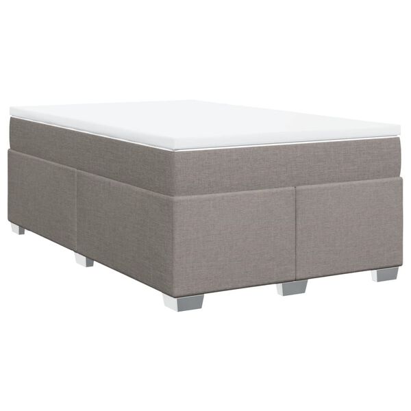 vidaXL Cama boxspring c/ colch&atilde;o 120x190cm tecido castanho-acinzentado