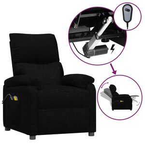 vidaXL Poltrona de massagens el&eacute;trica tecido preto
