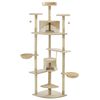 vidaXL &Aacute;rvore p/ gatos c/ postes arranhadores sisal 203 cm bege/branco