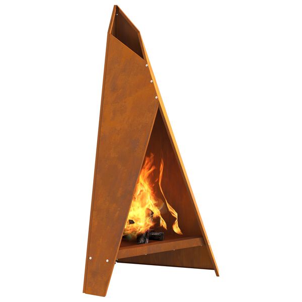 vidaXL Fire Pit Castanho 58 x 40 x 100 cm Aço corten