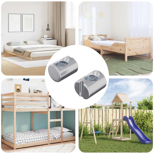 vidaXL Porcas de Barril 2 pcs Prateado M6 x 13 mm Metal