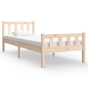 vidaXL Estrutura cama pequena solteiro 75x190 cm madeira maci&ccedil;a