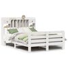 vidaXL Cama com estante sem colch&atilde;o 140x200 cm pinho maci&ccedil;o branco