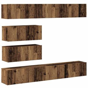 vidaXL Conjunto de arm&aacute;rio TV de parede 6 pcs madeira madeira velha