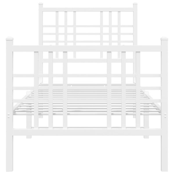 vidaXL Estrutura de cama com cabeceira e p&eacute;s 80x200 cm metal branco