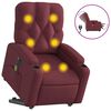 vidaXL Poltrona elevat&oacute;ria de massagens el&eacute;trica tecido vermelho tinto