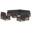 vidaXL Conjunto de Sof&aacute; de Jardim 12 unid. Cinzento vime PE