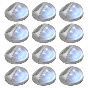 vidaXL Candeeiro de parede solar LED exterior 12 pcs prateado redondo