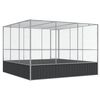 vidaXL Aviário 311x307x212 cm aço prateado