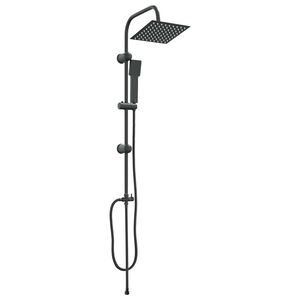 vidaXL Sistema de Chuveiro Preto 47 x 20 x 95 cm A&ccedil;o inoxid&aacute;vel